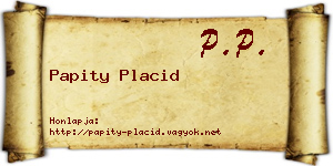 Papity Placid névjegykártya